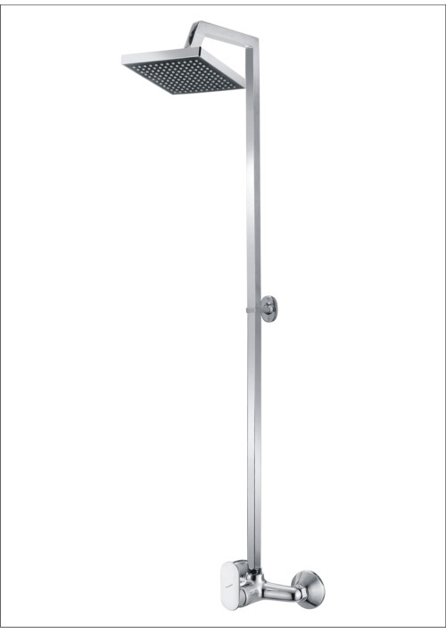 RHYTHM COLLECTION / C.P. SINGLE LEVER WALL MIXER EXPOSED WITH SHOWER PIPE O/H RAIN SHOWER